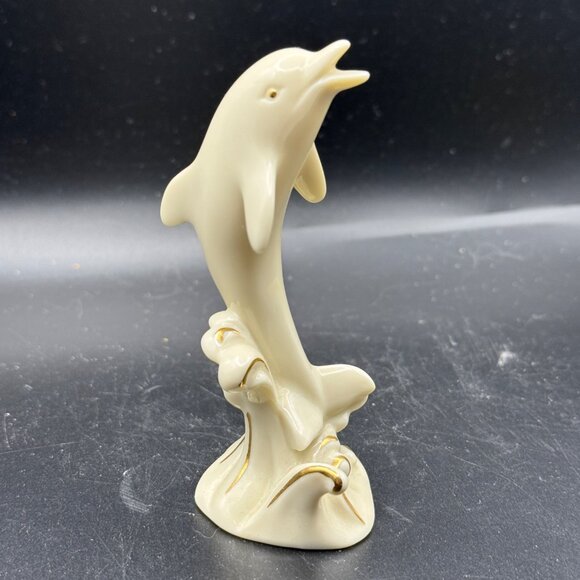 Lenox Dolphin Figurine Handcrafted Porcelain With Gold Accents 4" Tall - Picture 2 of 5